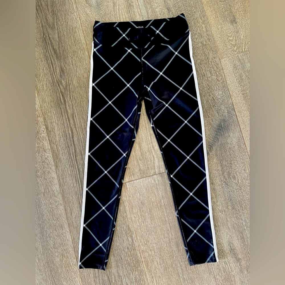 Bloomingdales Aqua plaid leggings